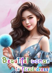 Beautiful woman in floral dress