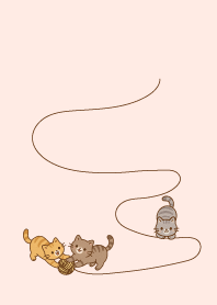 แมวซนกำลังเล่นกับลูกด้าย_สีชมพู2