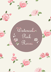 Watercolor pink rose