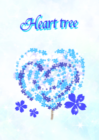 Heart tree blue