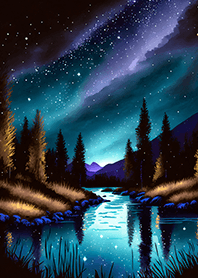 Beautiful starry night view#1403