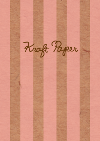 Kraft paper-Pink striped-
