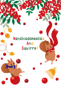 Nandinadomestica And squirrel