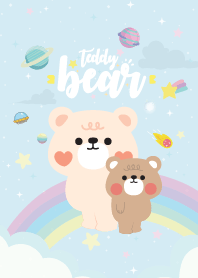 Teddy Bear Rainbow Galaxy Blue