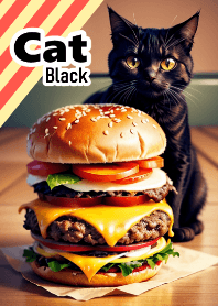 Black cat hamburger