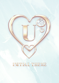 [ U ] Heart Charm & Initial  - Blue 2