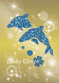 Gold : Lucky dolphin & clover