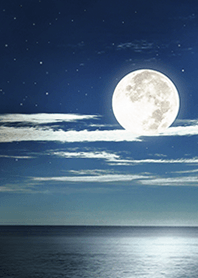 Moonlight and calm sea from Japan
