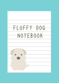 FLUFFY DOG NOTEBOOK/MINT GREEN