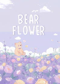 lovely bear & purple flowe