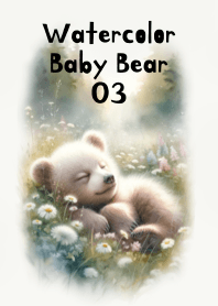 หมีน้อยน่ารักในภาพน้ำหมึก 03