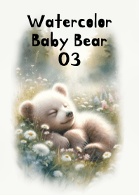 水彩畫中的可愛小熊 03