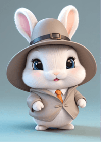 Little rabbit and detective outfit