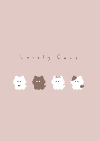 4 whisker cats/ pink beige