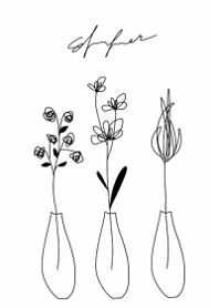 北欧グラスアート・ラウンド・モノクロ