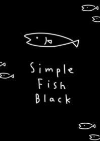 シンプル さかな ブラック