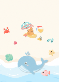 Whale in the sea theme