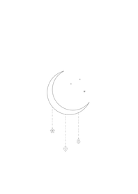 Moon and Jewelry /white gray