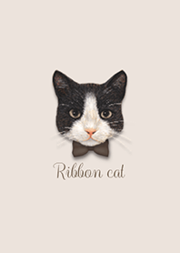 Ribbon cat -black and white-