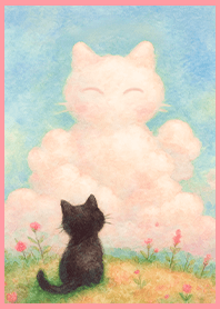 Illustration-Black Cat and Cloud 1P