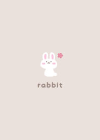 Rabbits2 Cherry blossoms - beige