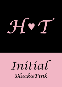 Initial "H&T" -Black&Pink-