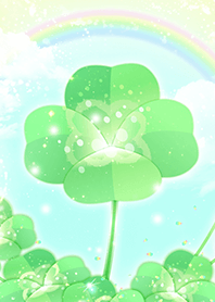 Four-leaf clover and rainbow