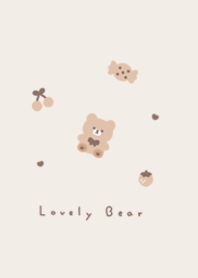 Bear and items(pattern)/beige