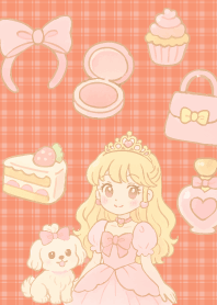 Cute Princess on red & yellow