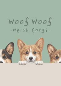 Woof Woof - Welsh Corgi 01 - DUSTY GREEN