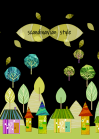 Scandinavian townscape at midnight.