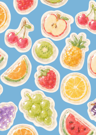 Puffy fruits02 blue