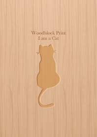 Woodblock Print Cat 21