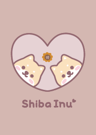柴犬 向日葵 [暗淡粉紅色]