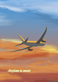Airplane in Sunset