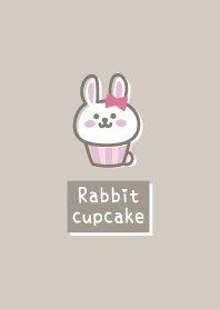 Rabbit cupcake.Ribbon.greige