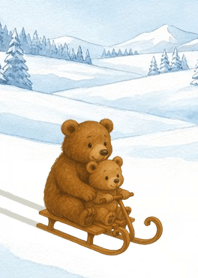 小熊的冬日雪山大冒險：滑雪橇去！3