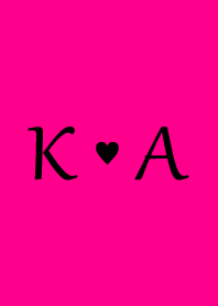 Initial "K & A" Vivid pink & black.