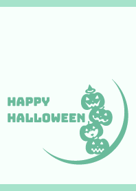 ハロウィン 南瓜と月 青緑