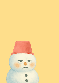 Expressive snowman2 on brown & yellow