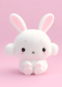 Little rabbit listening to music