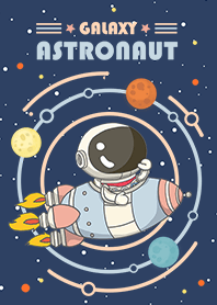 misty cat-Rocket astronaut blue