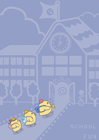 yellow duck school fun-blue (bw3)