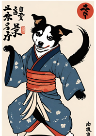 Ukiyo-e dancing dog 32eT0