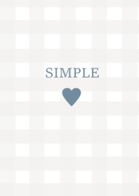 SIMPLE HEART -bluegray check-