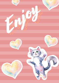 Naughty cats4 on light pink JP