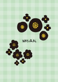 Round black flower check14 from Japan