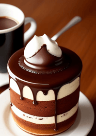 커피 딸기 초콜릿 케이크 2Ky3R