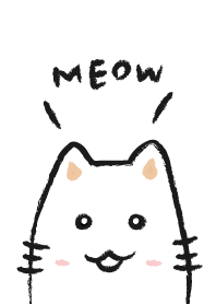 にゃ〜かわいい白い子猫ちゃん！
