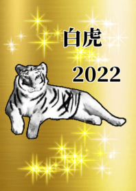 lucky gold Tiger White